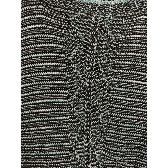 Milano Top Womens Size Medium Blue Black Sparkly Long Sleeve Knit Button Back - Picture 6 of 7